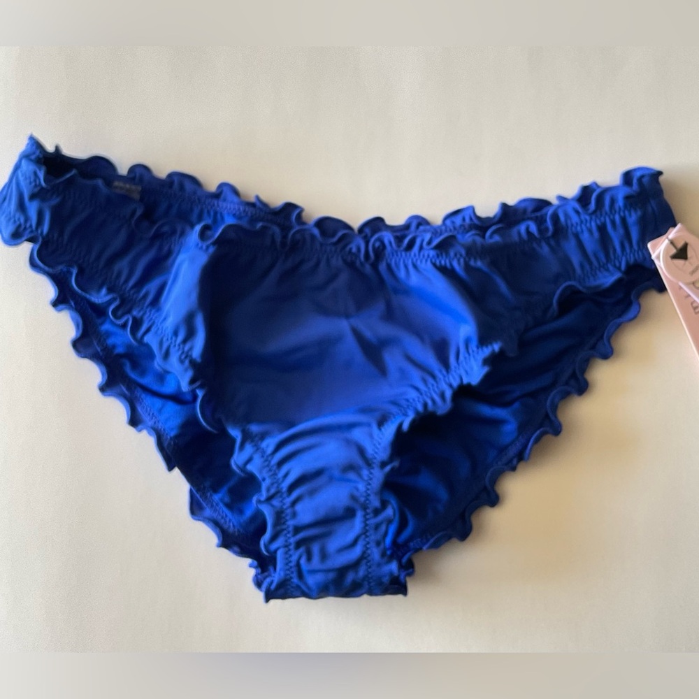 Victoria's Secret Blue Oar Ruffle Cheeky Bikini Bottoms